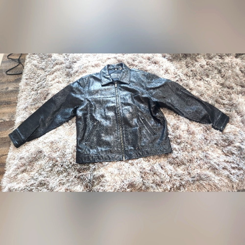 Man, Leather Jacket Black
